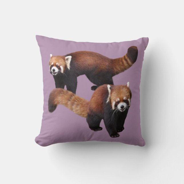 Red Panda Throw Pillow (Front)