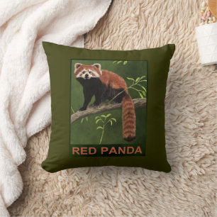 Red Panda Throw Pillow