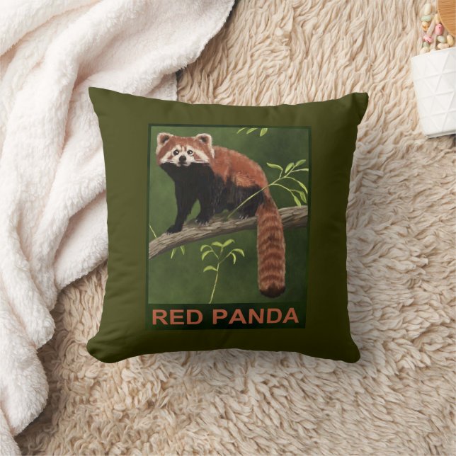 Red Panda Throw Pillow (Blanket)