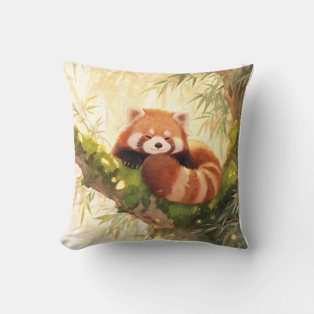 Red Panda Throw Pillow (Front)