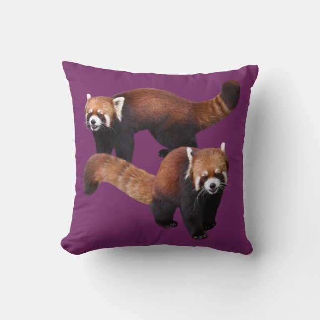 Red Panda Throw Pillow (Front)