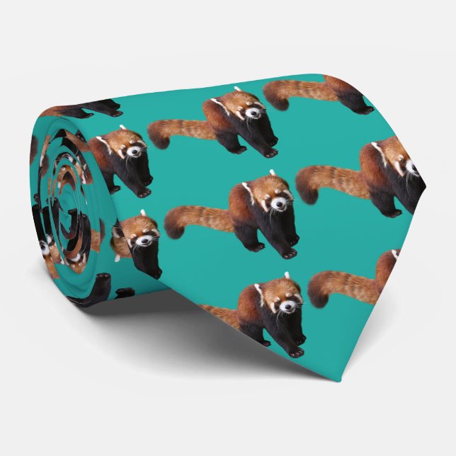 Red Panda Tie (Rolled)
