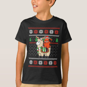 Red Panda Ugly Christmas Sweater Reindeer Llama Ri