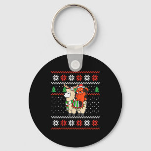 Red Panda Ugly Christmas Sweater Reindeer Llama Ri Keychain