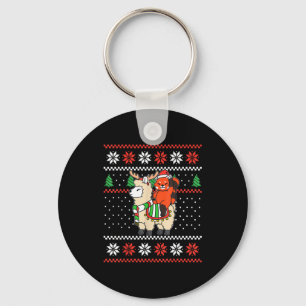 Red Panda Ugly Christmas Sweater Reindeer Llama Ri Keychain