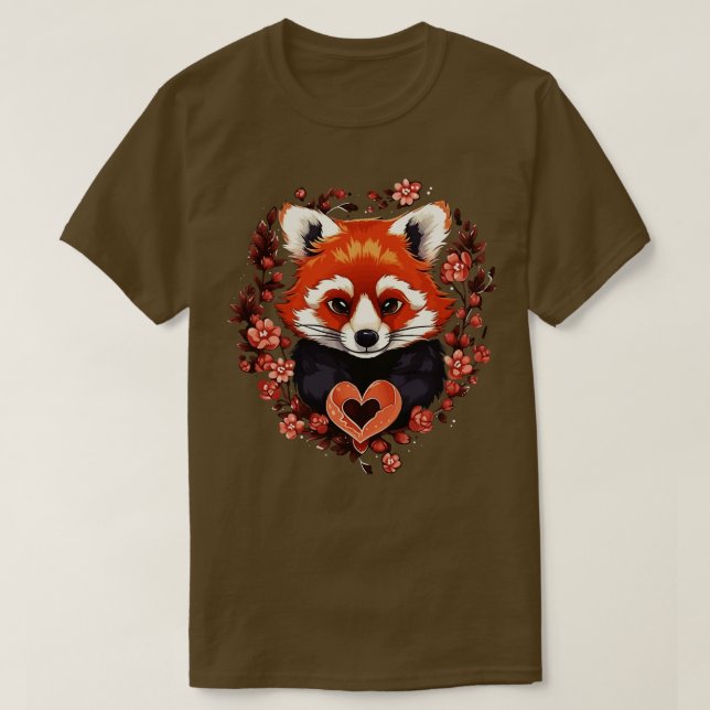 Red Panda Valentine Day T-Shirt (Design Front)
