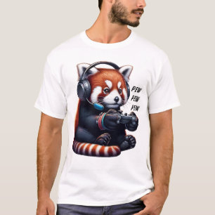 Red Panda Video Game Gaming Nerd T-Shirt