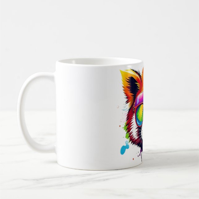 Red Panda Wears Aviators Coffee Mug (Left)