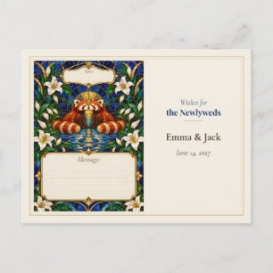 Red Panda Wedding Guest Book Wishes Postcard