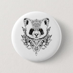Red Panda Wild Animal Nature Illustration Art Tatt 2 Inch Round Button