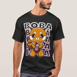 Red Panda With Boba T-Shirt