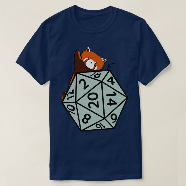 Red Panda With D20 T-Shirt (Design Front)