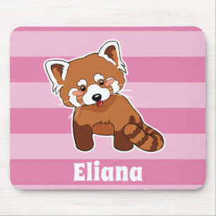Red Panda With Your Name - Personalized Animal Mouse Pad