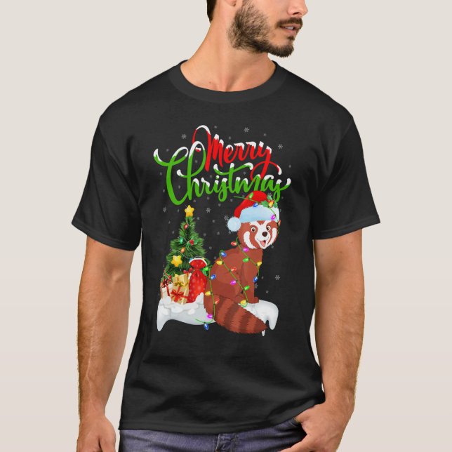 Red Panda   Xmas Decorations Santa Red Panda Chris T-Shirt (Front)