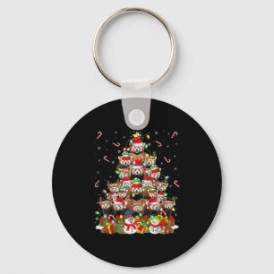 Red Panda Xmas Lighting Tree Santa Red Panda Chris Keychain