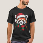 Red Panda Xmas Santa Hat Scarf Christmas Costume T-Shirt<br><div class="desc">Red Panda Xmas Santa Hat Scarf Christmas Costume</div>