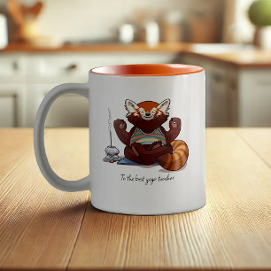 Red Panda Yoga Teacher Gift Meditation Artwork Two-Tone Coffee Mug