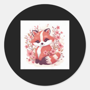 Red Pandas And Cherry Blossoms St Trend Of The Sea Classic Round Sticker