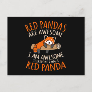 Red Pandas Are Awesome Cute Pet Animal Panda Lover Announcement Postcard