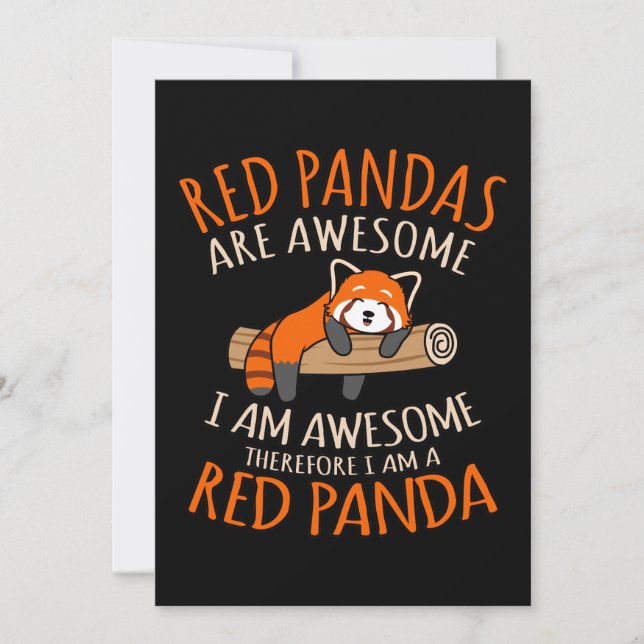 Red Pandas Are Awesome Cute Pet Animal Panda Lover Thank You Card (Front)