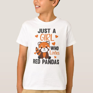 Red Pandas Girl Love Red Panda Kawaii Cute Animals T-Shirt