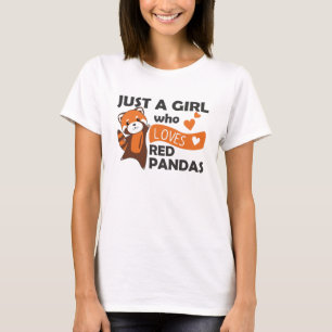 Red Pandas Girl Love Red Panda Kawaii Cute Animals T-Shirt
