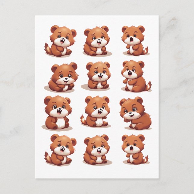 Red Pandas  Holiday Postcard (Front)