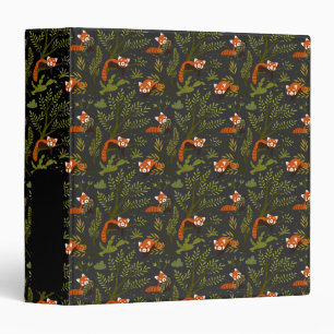 Red Pandas in the Forest Black Binder