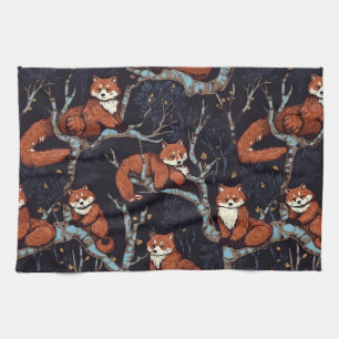 Red Pandas in Trees Kitchen Towel