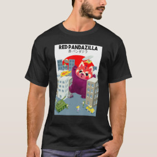 Red Pandazilla City Sunset Parody Red Panda Draw T-Shirt