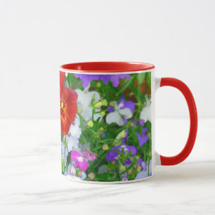 RED PANSIES (AND OTHER SMALL FLOWERS) MUG