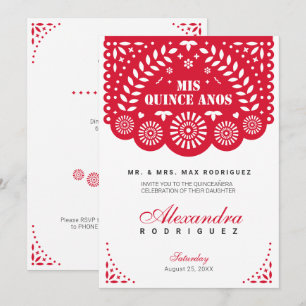 Red Papel Picado Mis Quince Años Invitation