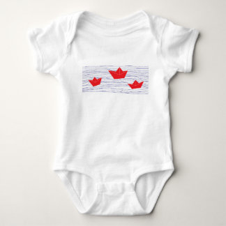 Red Paper Boats baby jumpsuit Bodysuit