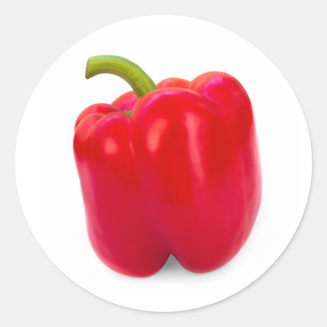 Red paprika classic round sticker (Front)