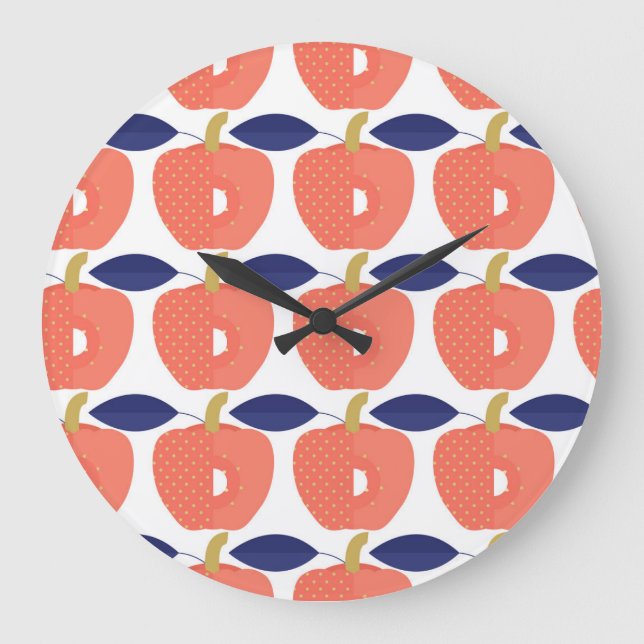 Red Paprika: Spice Inspired Seamless. Large Clock (Front)