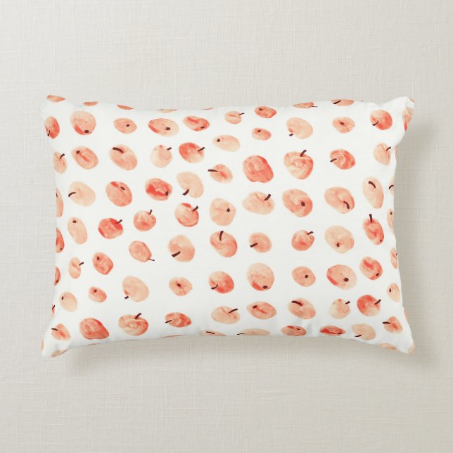 Red paradise apples pattern accent pillow (Front)