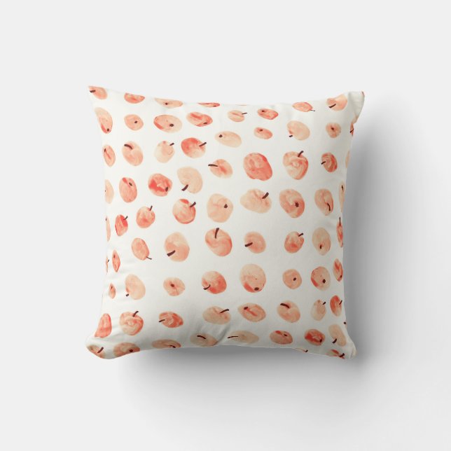 Red paradise apples pattern throw pillow (Front)