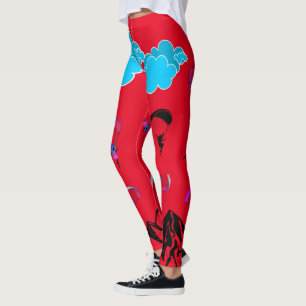 Red Paragliding Pixie Leggings