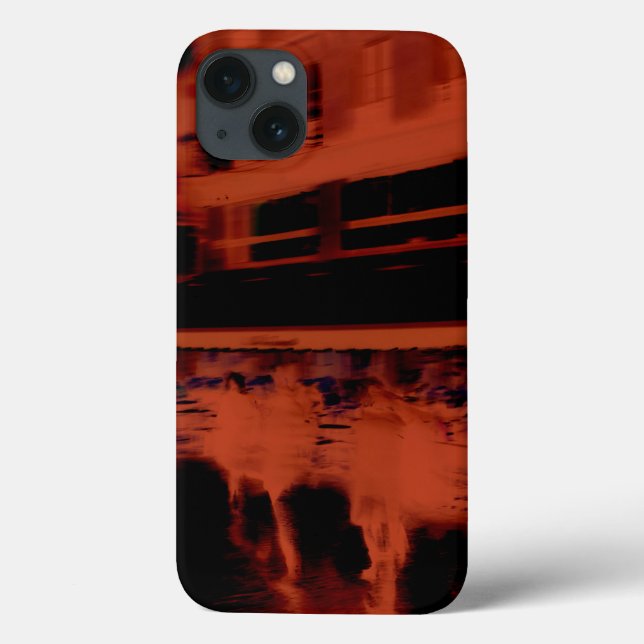 Red Paris night. Cool blurry motion of people Case-Mate iPhone Case (Back)
