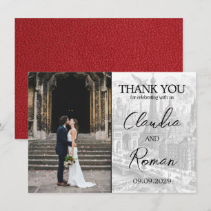 Red Paris Passport Thank You Card
