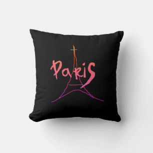 Red Paris Stylish Throw Pillow / Cushion