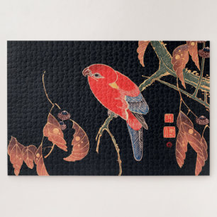 Red Parrot on the Branch of a Tree by Ito Jakuchu Jigsaw Puzzle