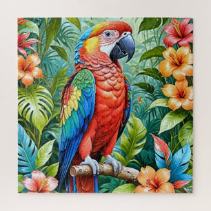 Red Parrot Paradise Jigsaw Puzzle