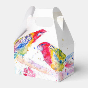 Red Parrot Wedding Cake Favour Box Rosella Bird