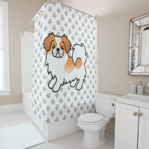 Red Parti-Colour Tibetan Spaniel Cute Cartoon Dog