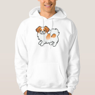 Red Parti-Colour Tibetan Spaniel Cute Cartoon Dog Hoodie