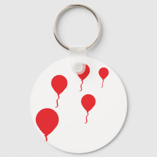red party balloons icon keychain