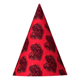Red Party Hat Bulls Running Starry Night