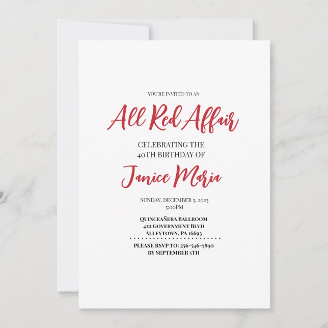 Red Party Leopard Invitation d'anniversaire (Devant)