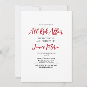 Red Party Leopard Invitation d'anniversaire